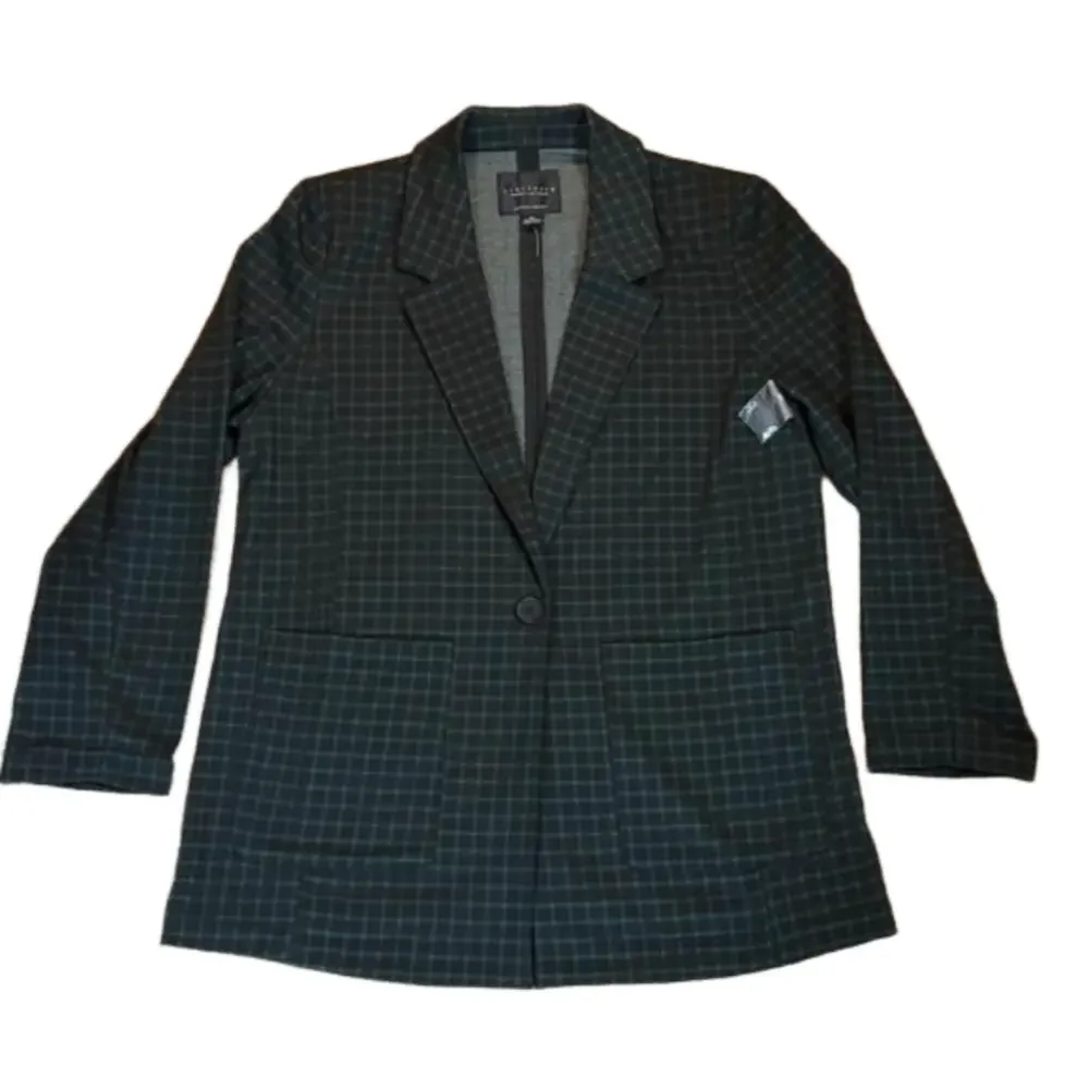 Sanctuary XL Johnnie Plaid Blazer Tweed Sport Coat Black Gray MSRP $129